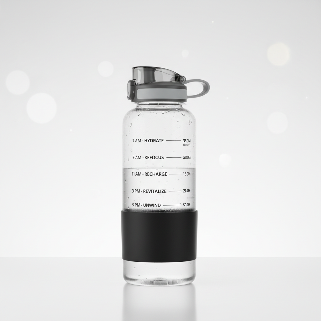 1L Tritan motivational water bottle with time marker