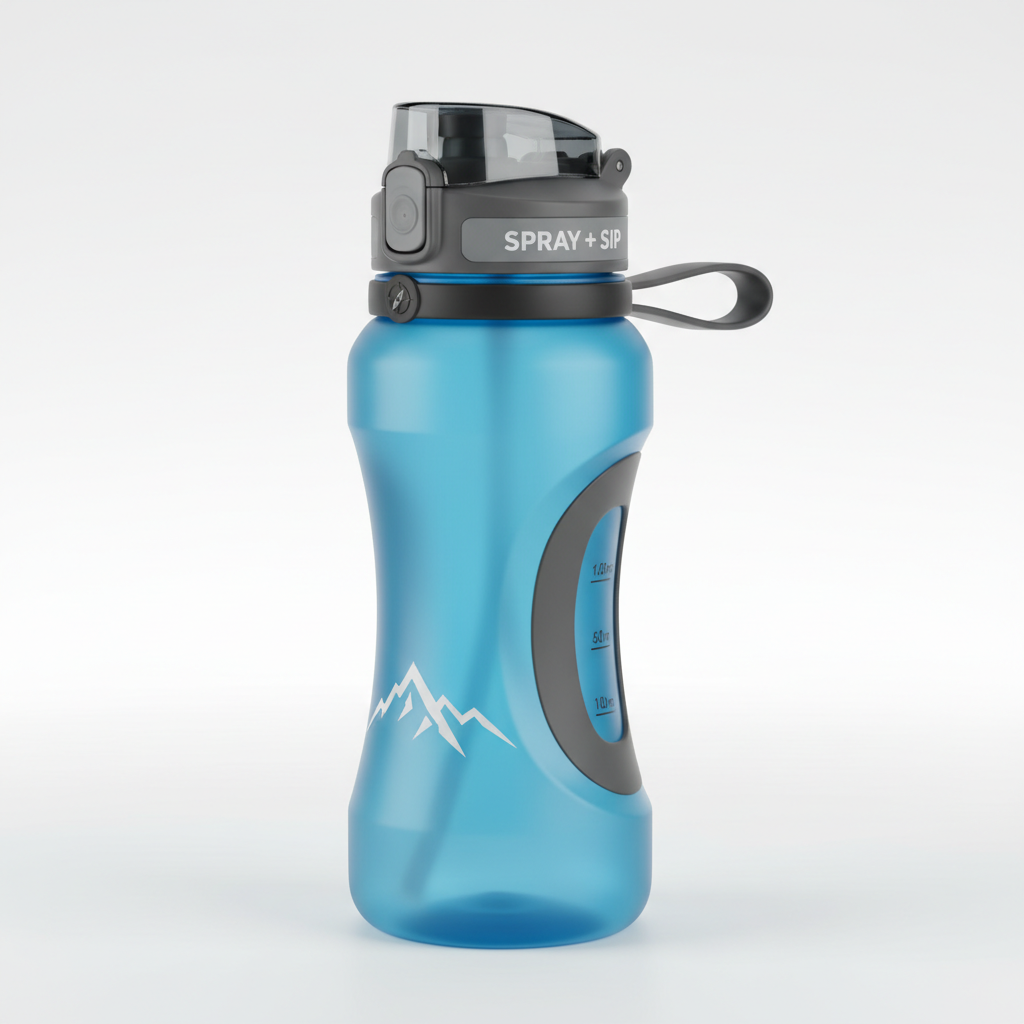 Large capacity outdoor sport spray water bottle